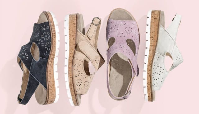 Hallux-Velour-Sandalenschuh in vier Farben.