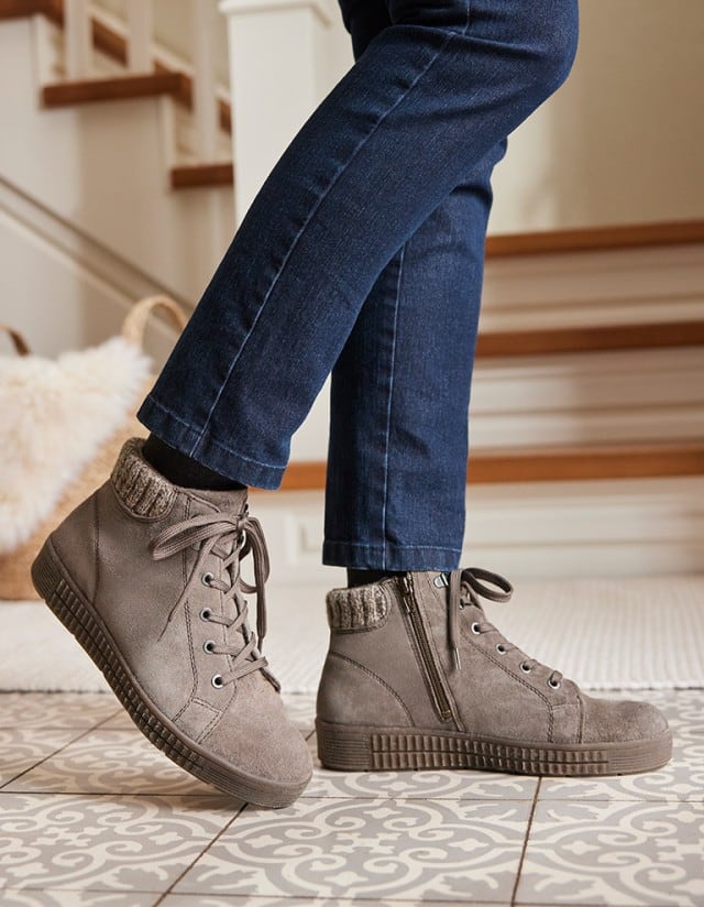 Thermo-Boots Reißverschluss in der Farbe Taupe