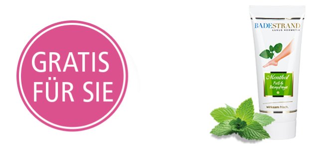 Gratis für Sie eine erfrischende Menthol-Fuß- und  -Beinpflegecreme