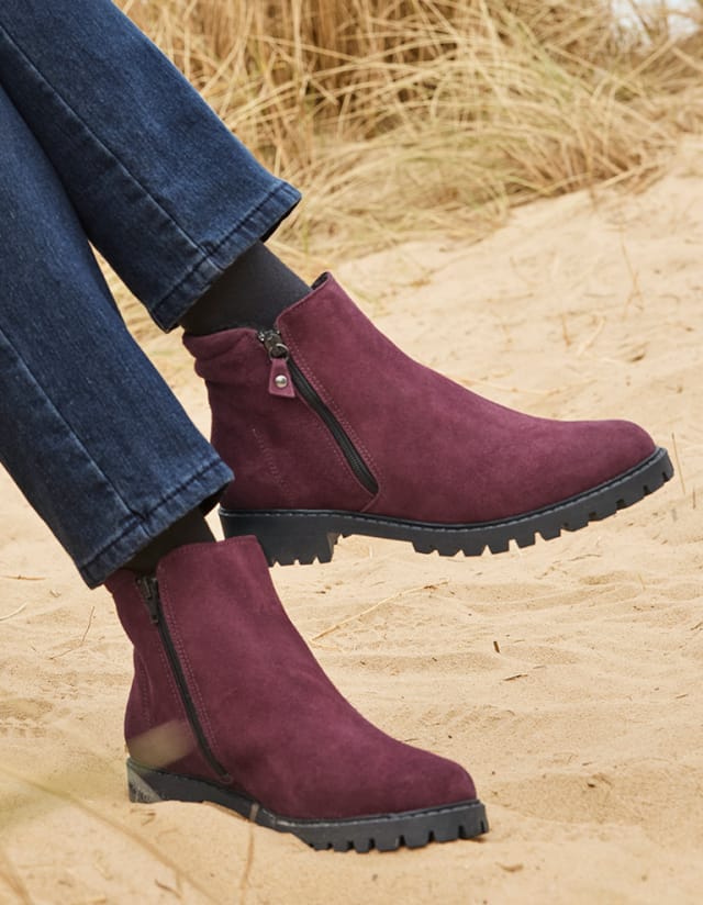 Hallux-Stiefelette Kuschelweich in Bordeaux