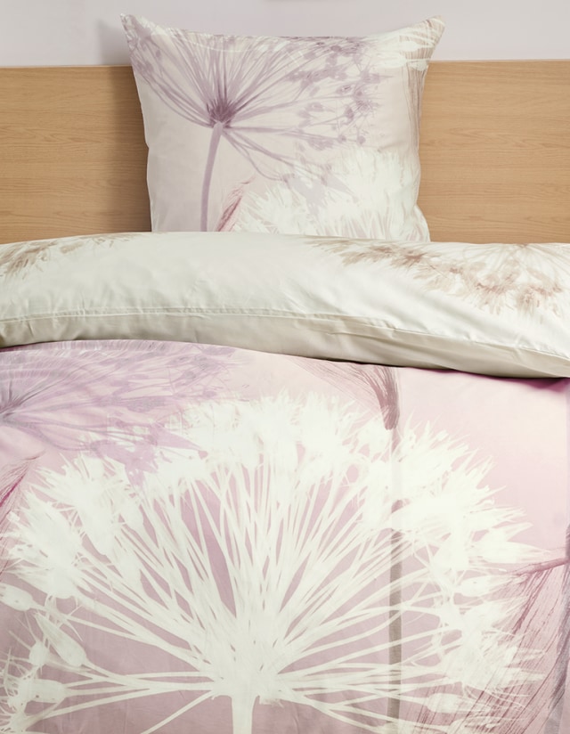 Atmungsaktive Mako Satin-Bettwäsche-Set in Rose.