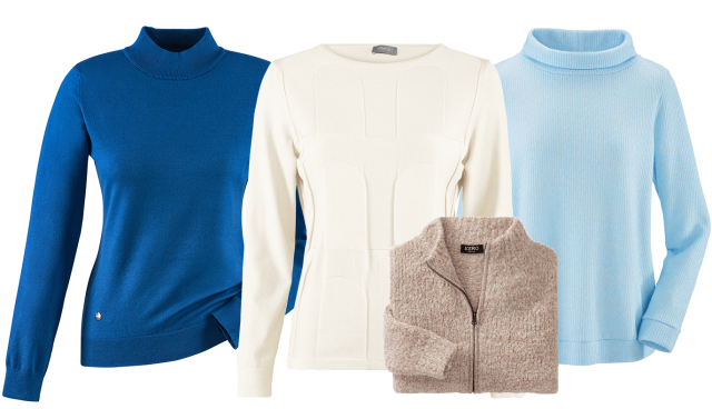 Auswahl schönen Strickwaren