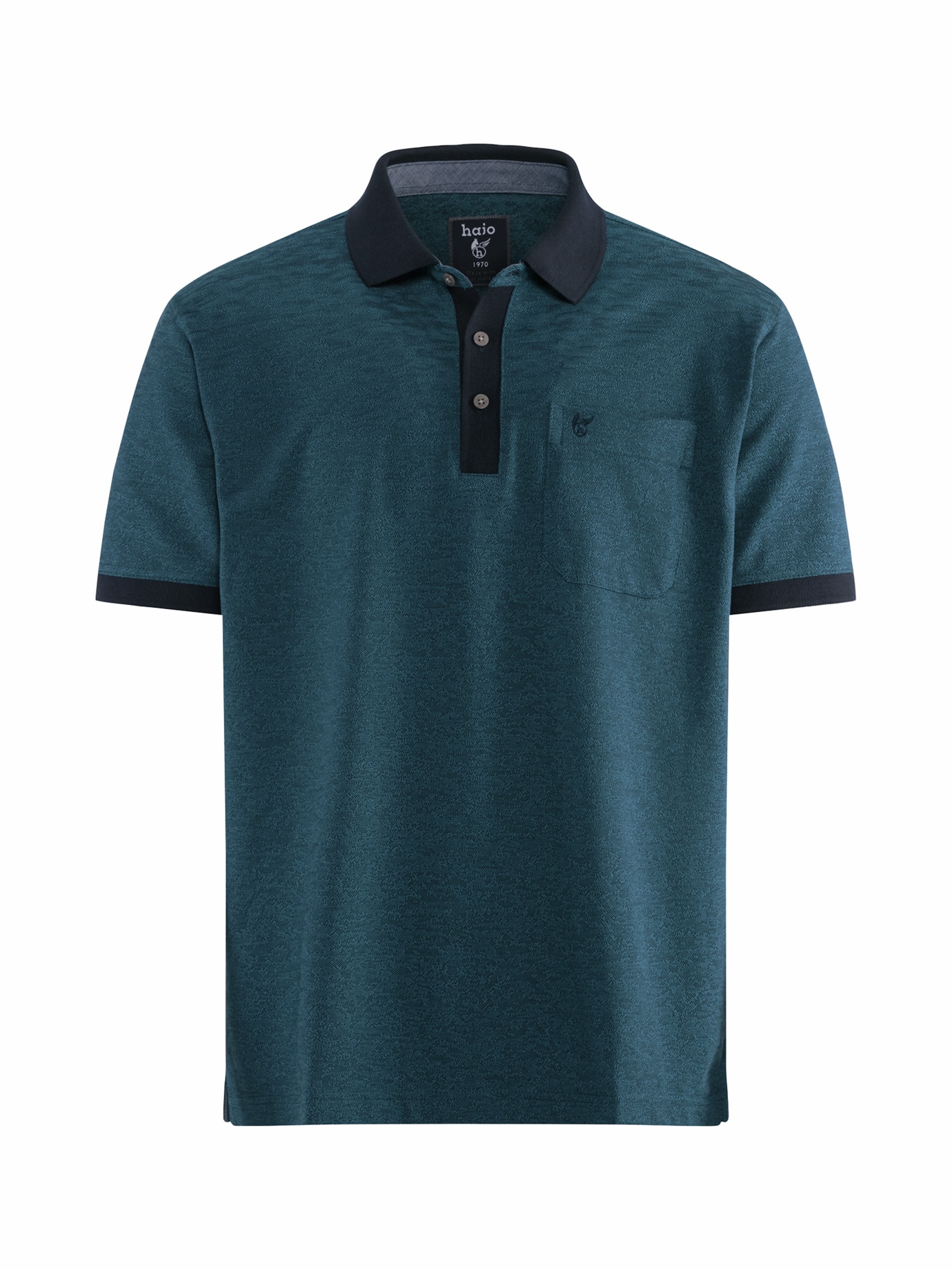 Kurzarm-Polo-Shirt Bügelfrisch Petrol