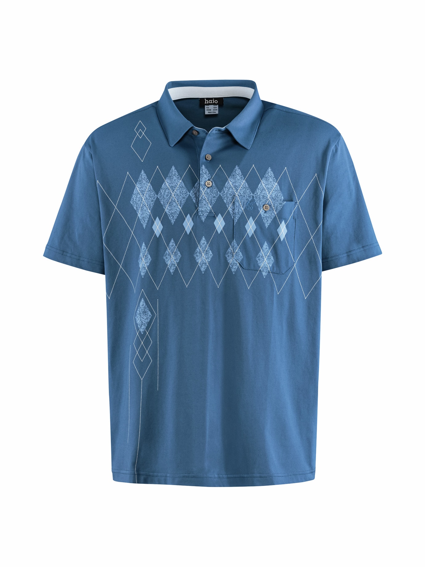 Kurzarm-Polo-Shirt Hautsympathisch Blau