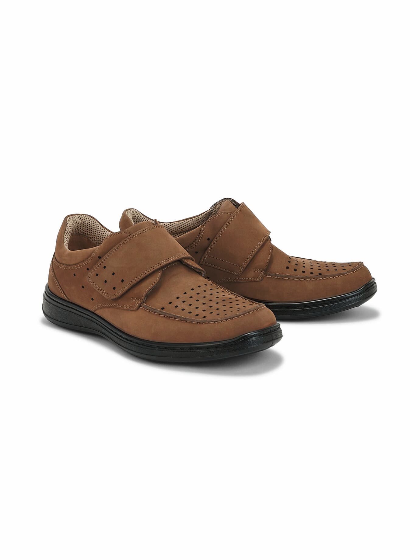 Bequem-Leicht-Klettschuh - Braun - male - Size: 39