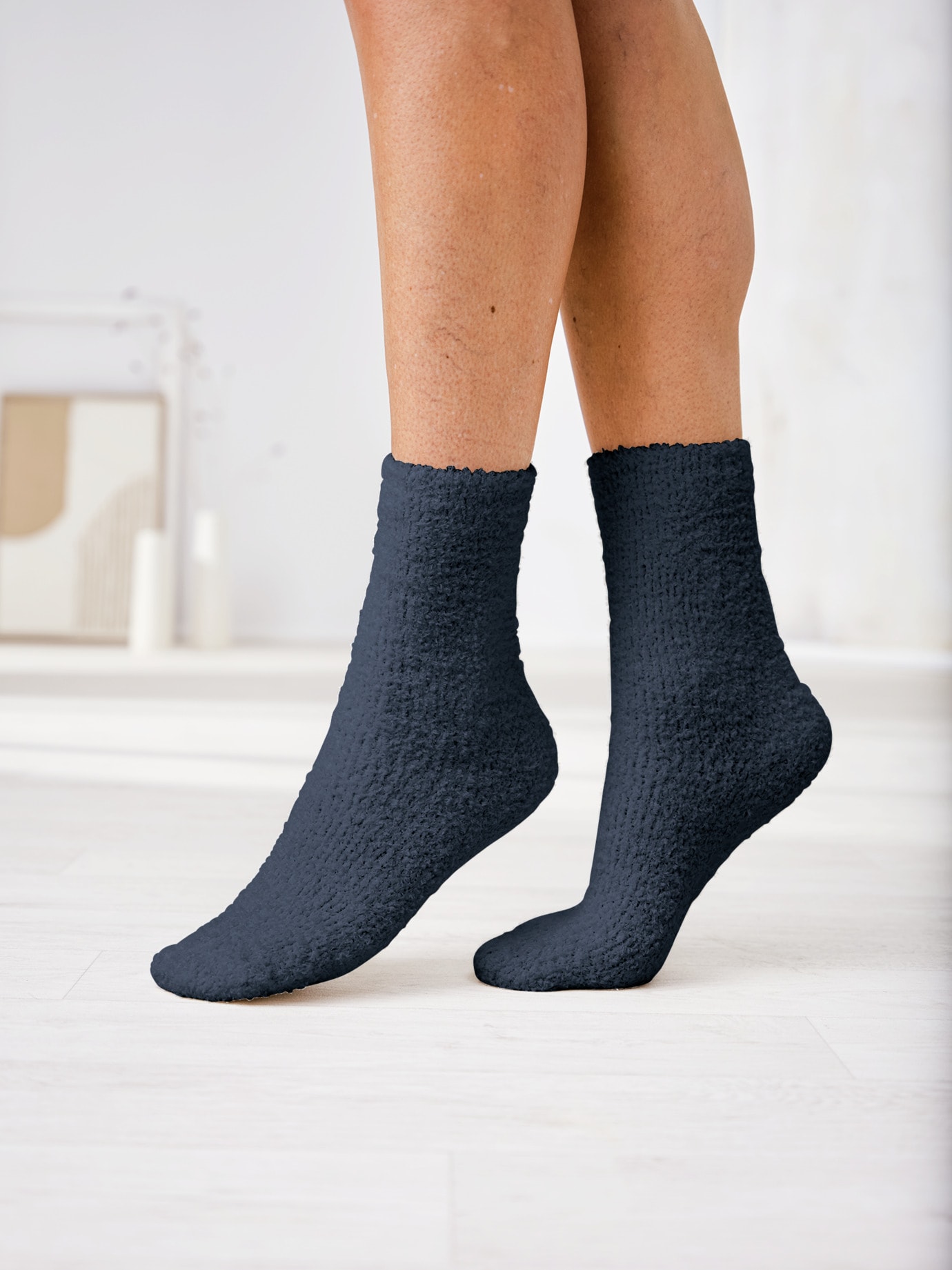 Kuschelsocke Stopperfunktion 2 Paar Indigo