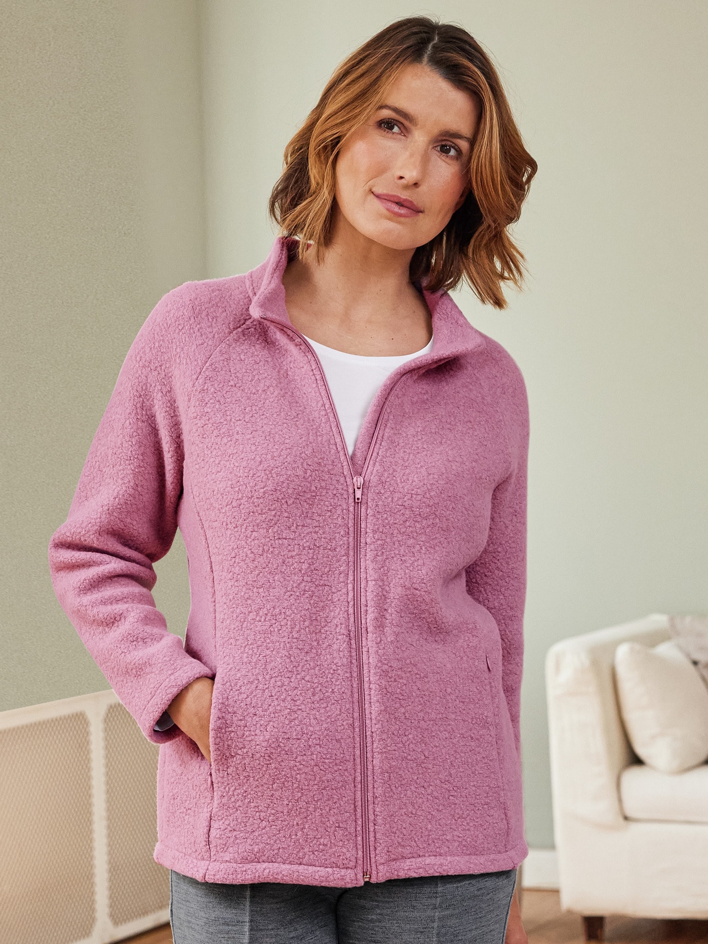 Wollfleece-Jacke Rosa