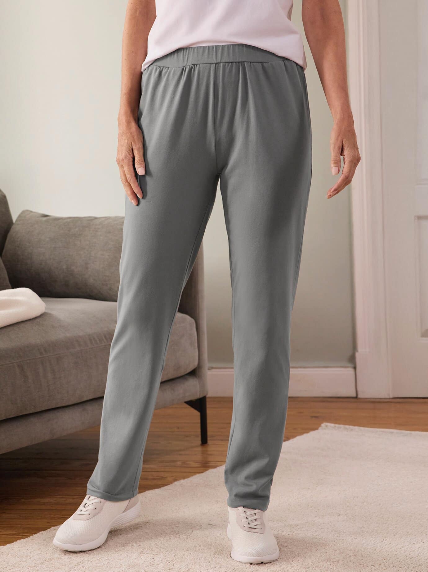 Baumwoll-Jerseyhose - Grau - female - Size: 19