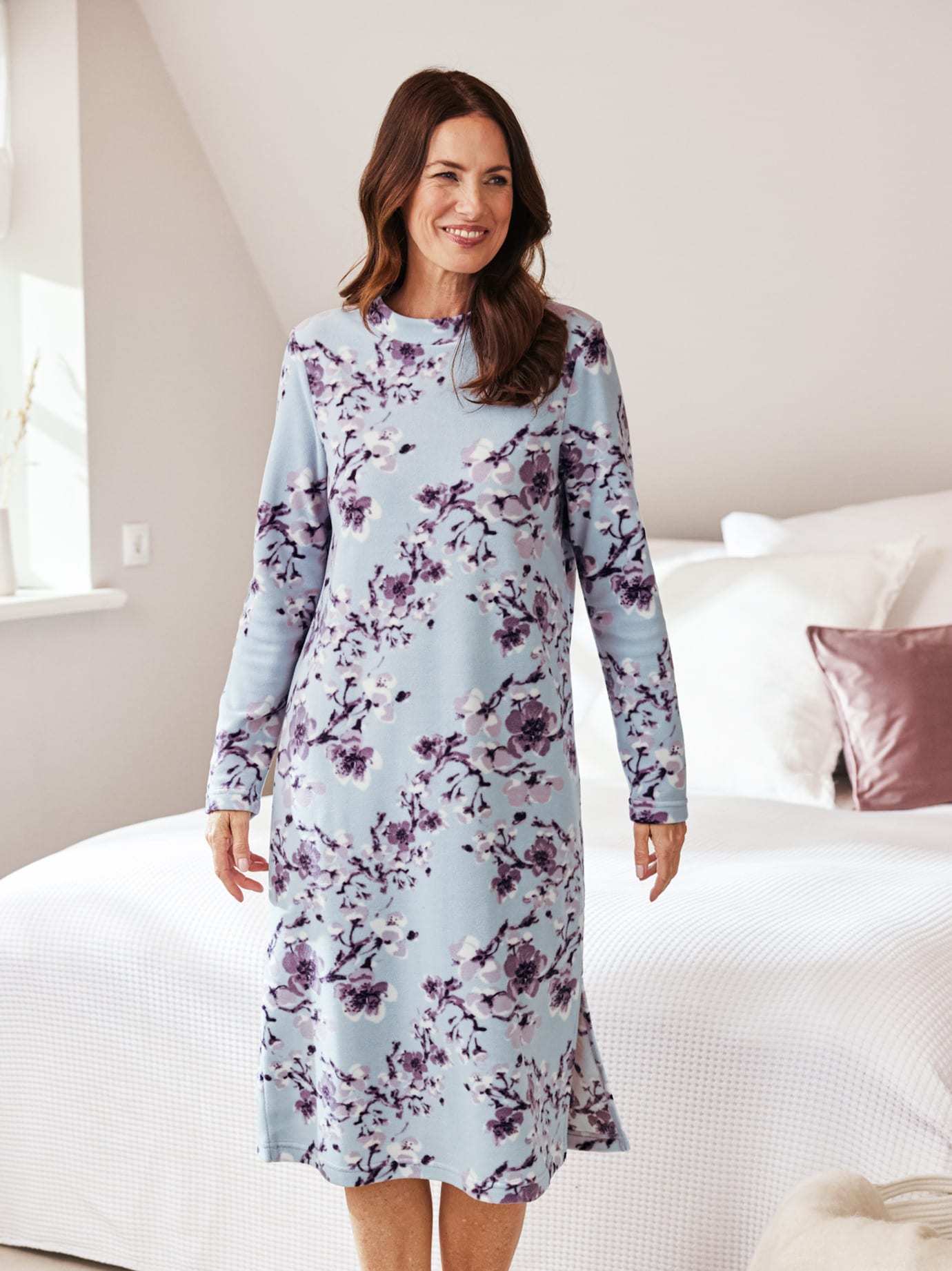 Thermo-Nachtkleid Wintertaum Hellblau