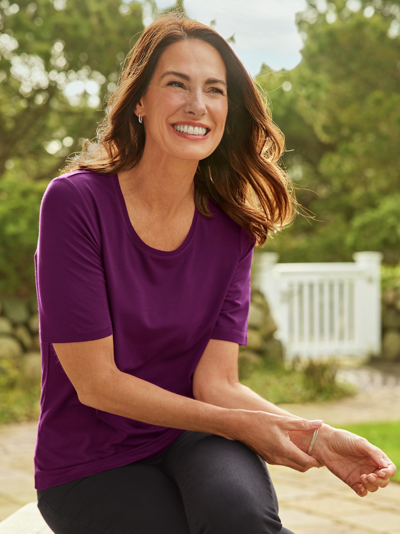 Viskose-Shirt 1/2-Arm Violett