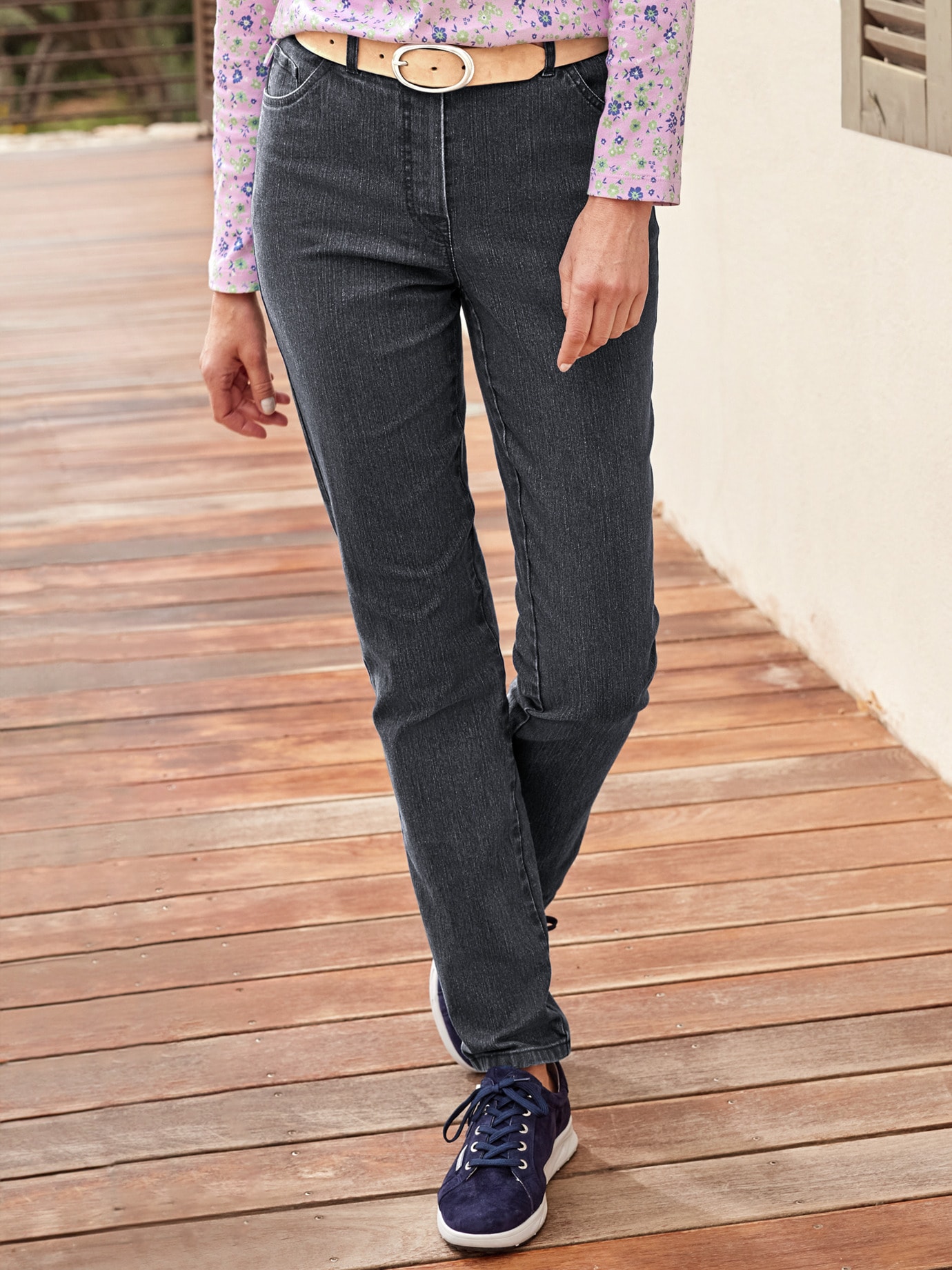 Komfortbund-Bequemjeans Dark Grey