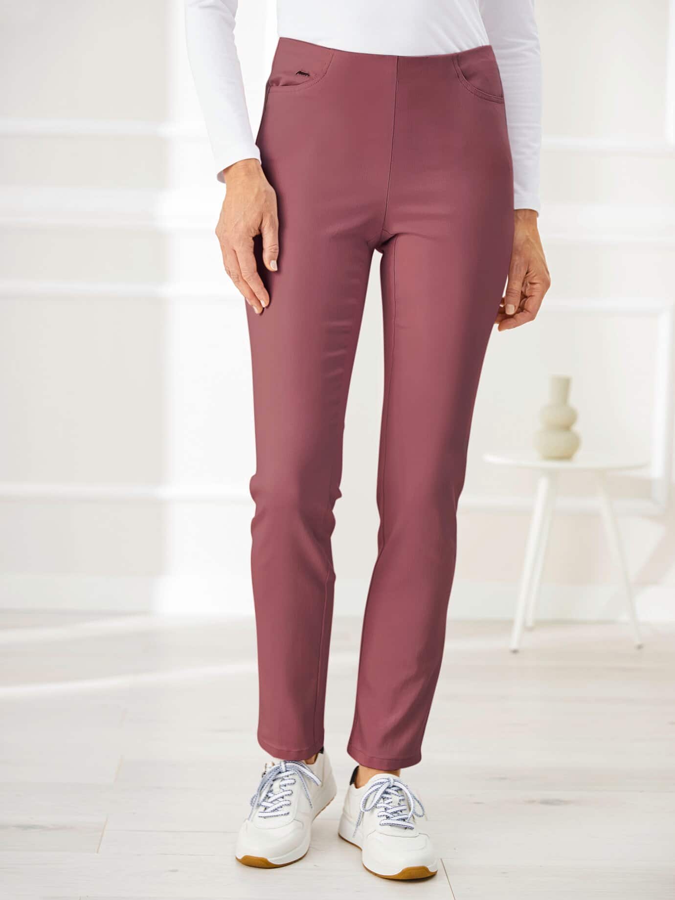 Bügelfreihose Satinstretch - Mauve - female - Size: 24