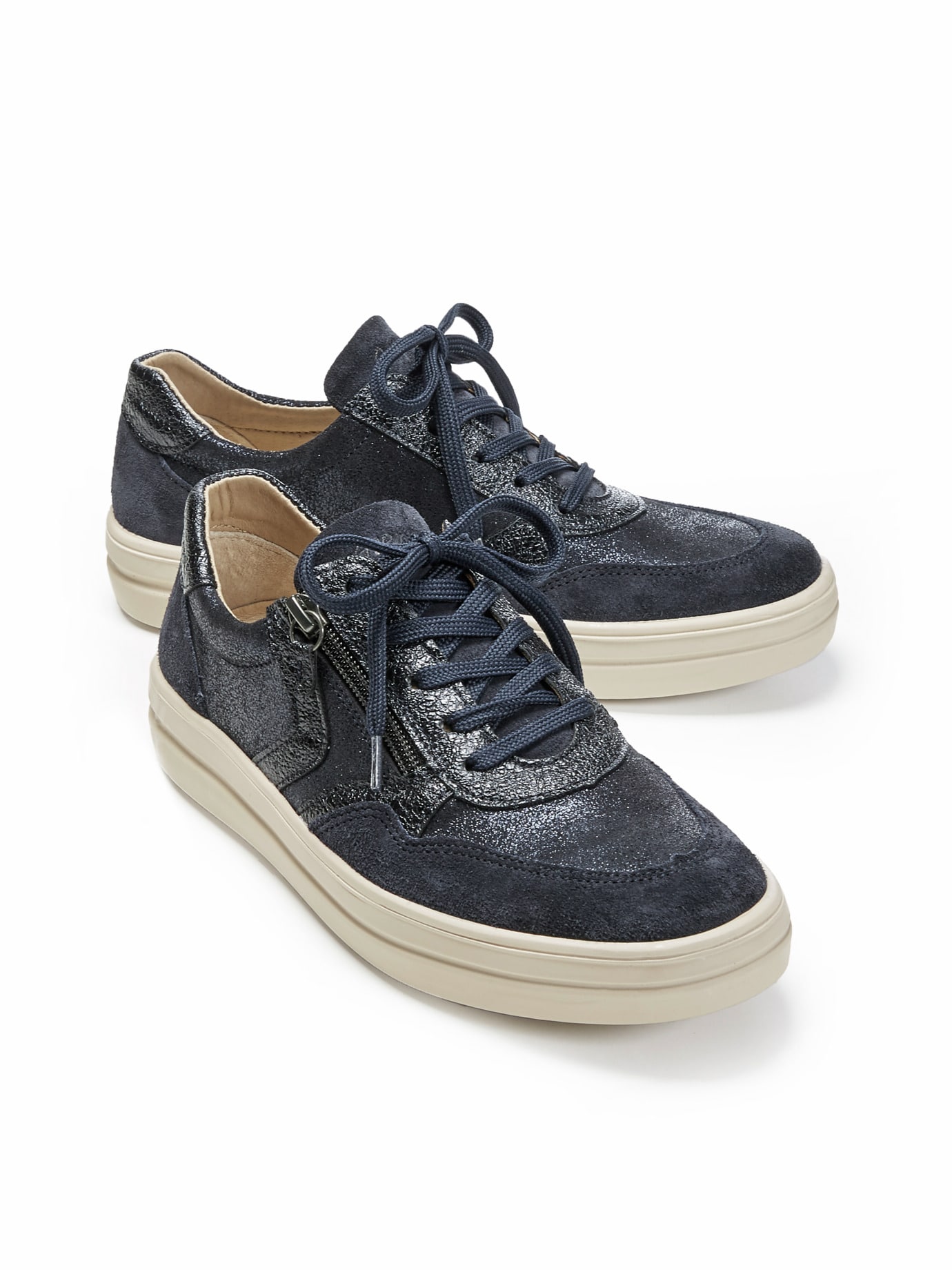 Reißverschluss-Sneaker Memory Blau