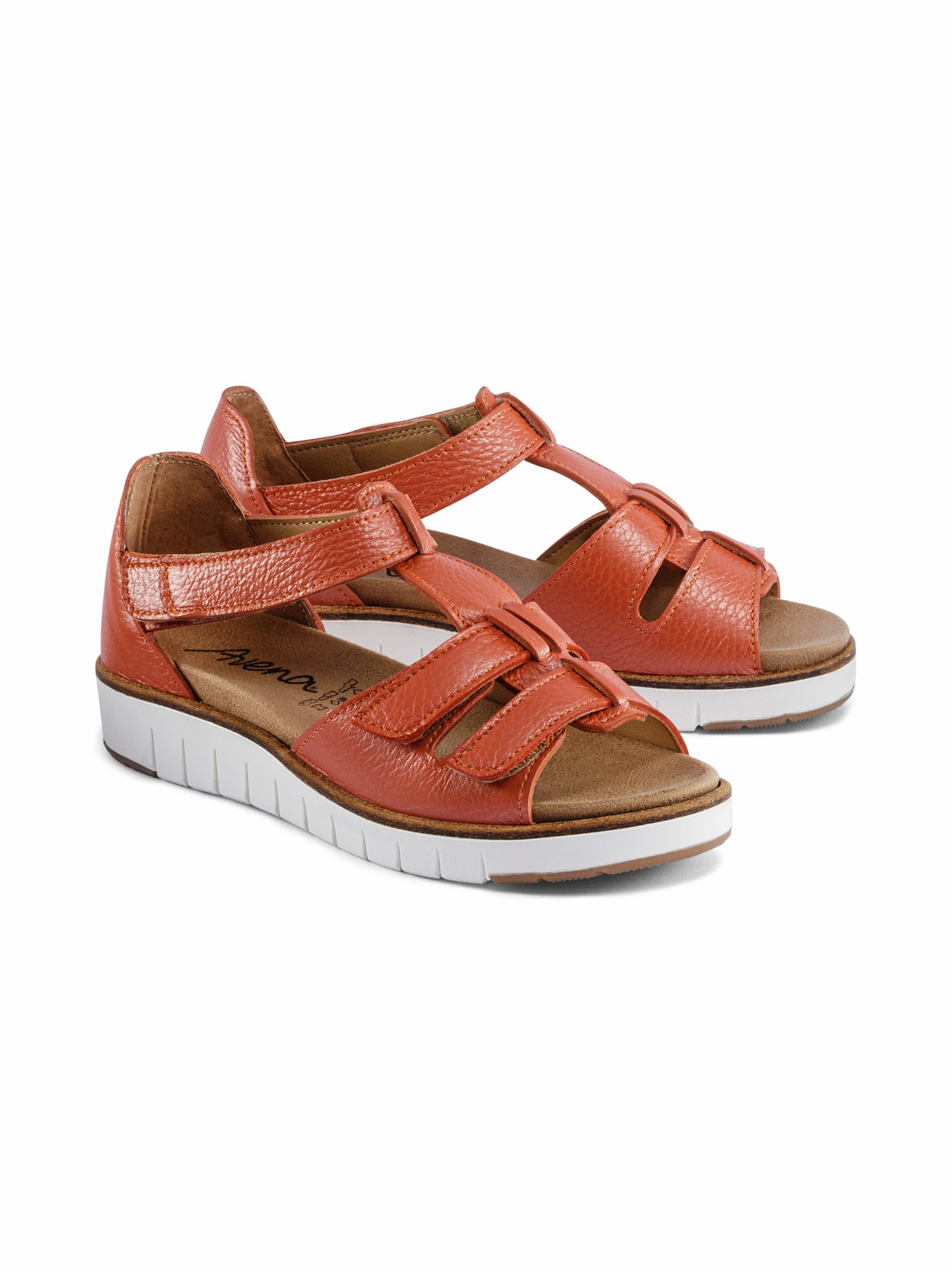 Hirschleder-Klett Sandalenschuh Orange