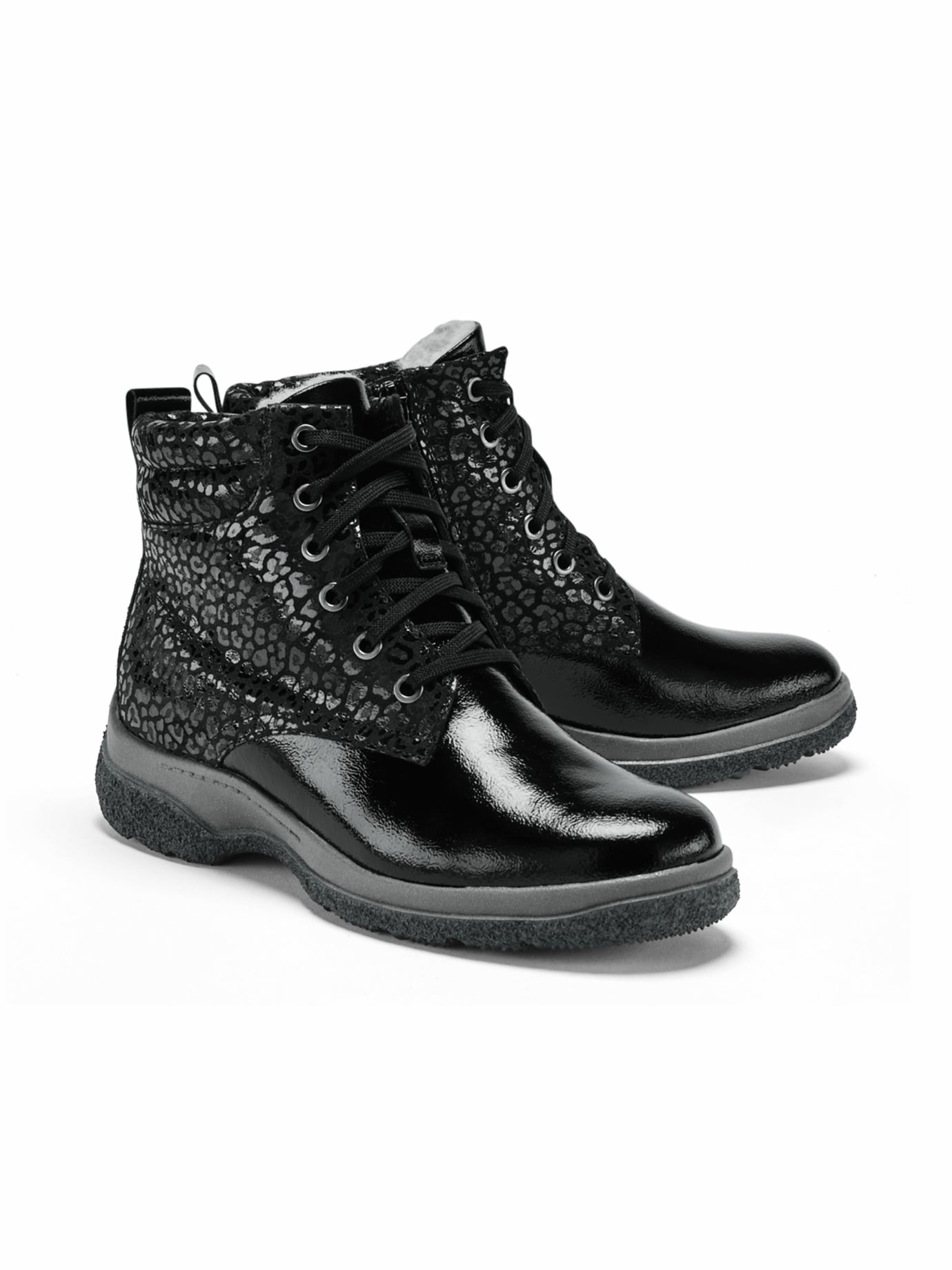 Ultragrip-Stiefelette Schurwolle Schwarz