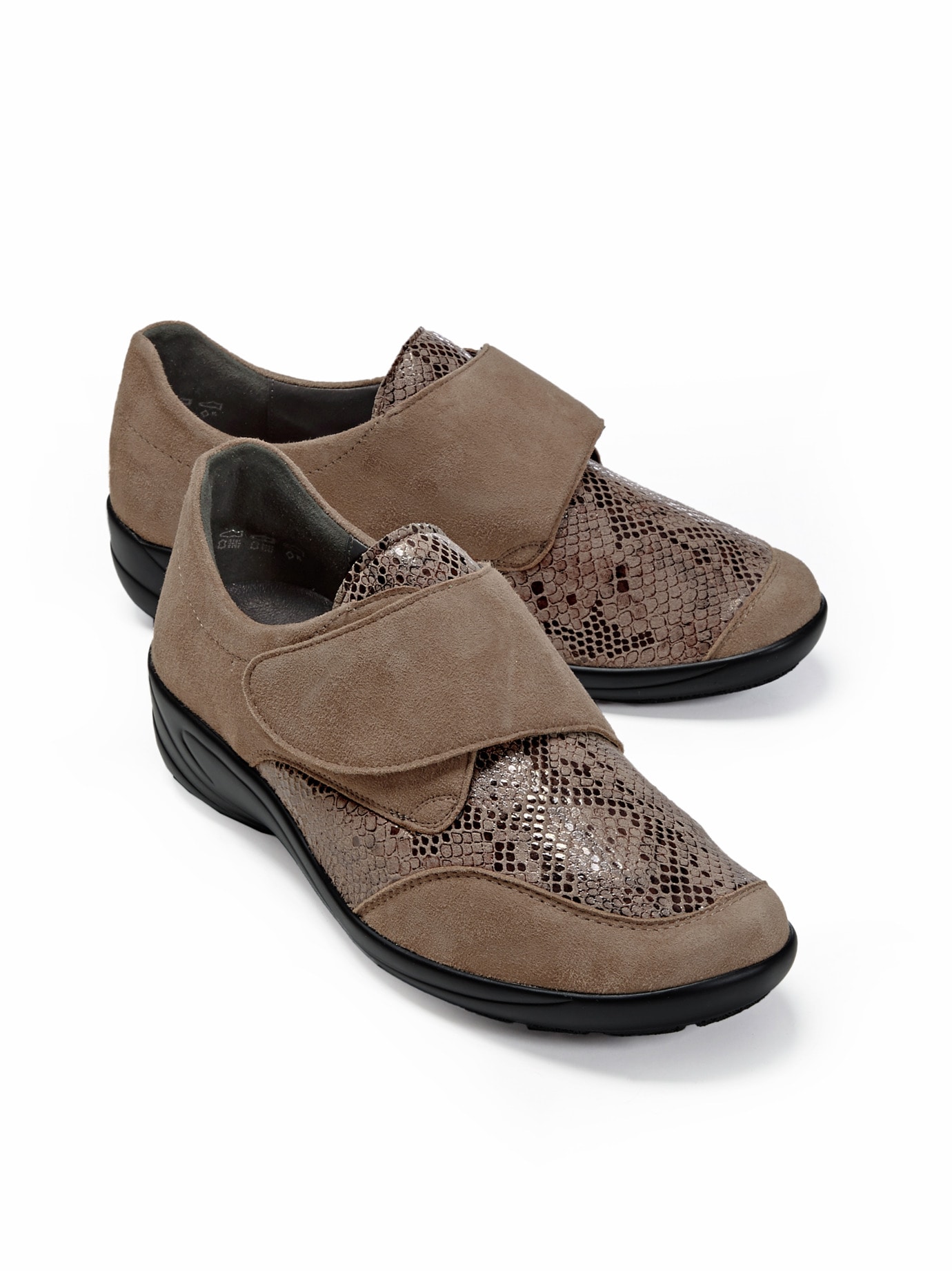 Hallux-Klettslipper Extraweit Taupe