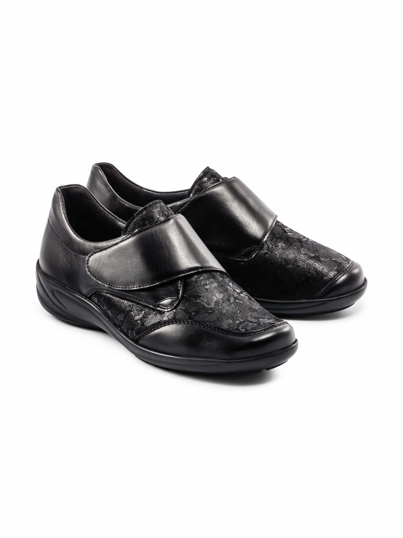 Hallux-Klettslipper Extraweit Schwarz