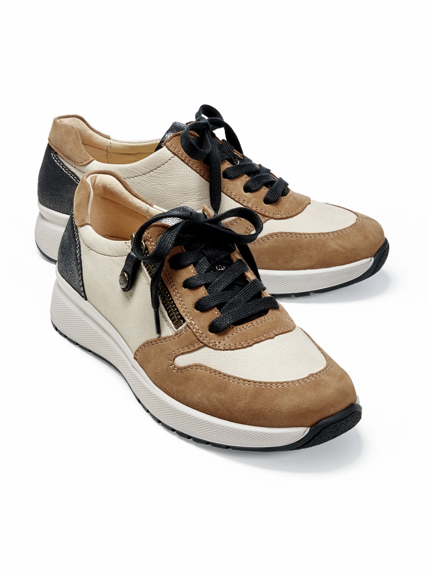 Hallux-Sneaker Korkfußbett Beige