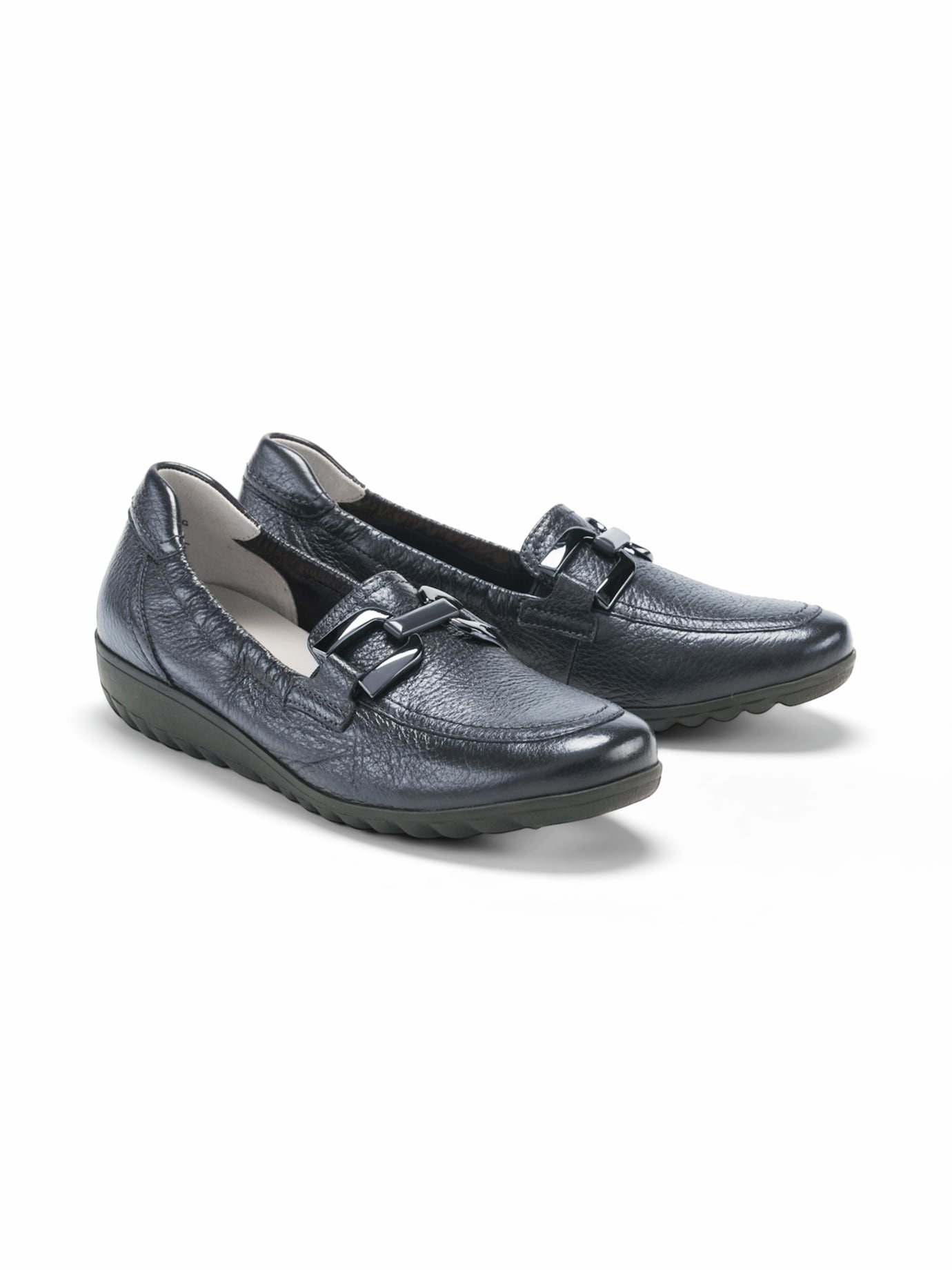 Hirschleder-Slipper Komfort Chic Blau