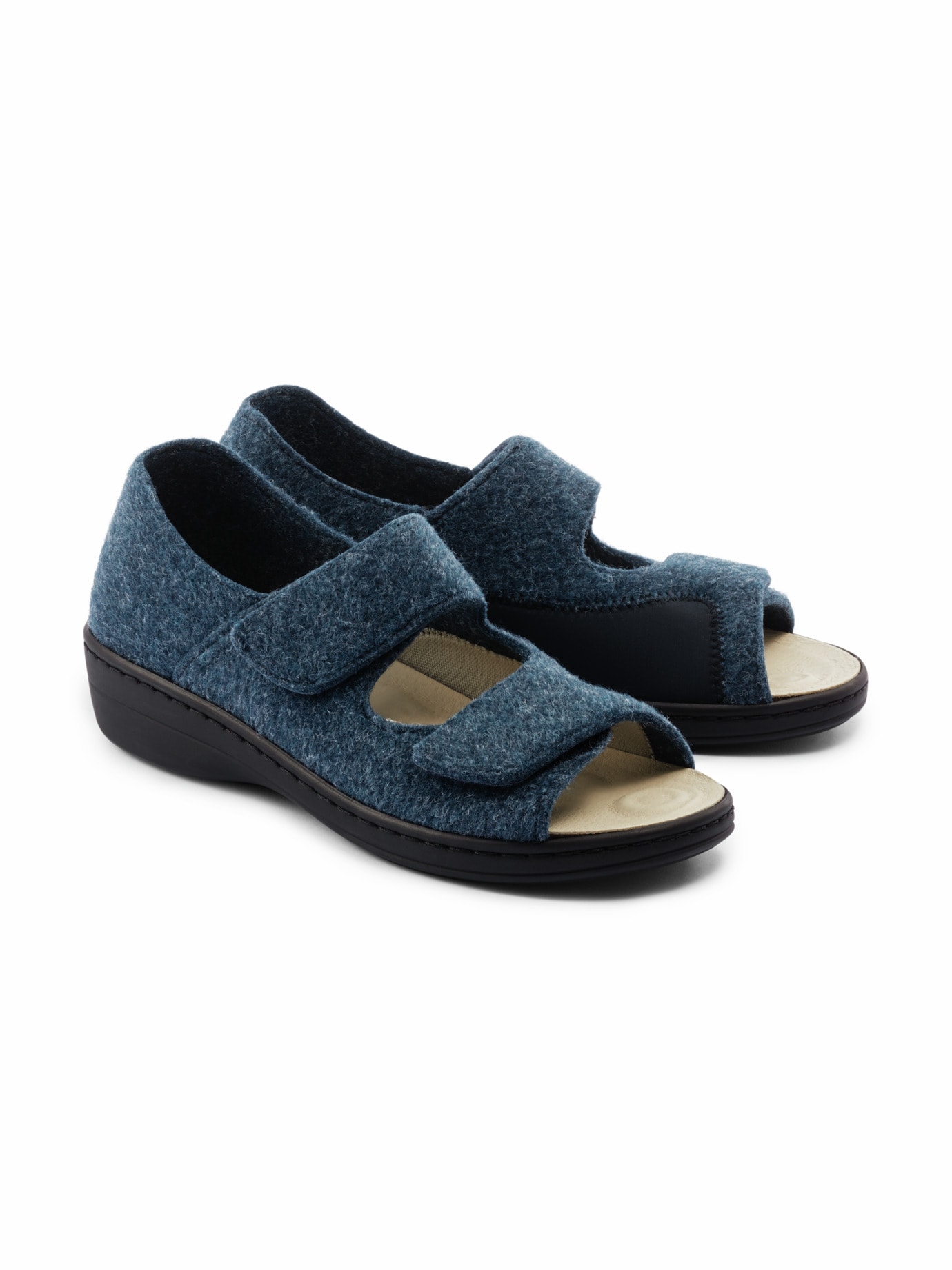 Hallux-Filz-Hausschuh Reflex Blau