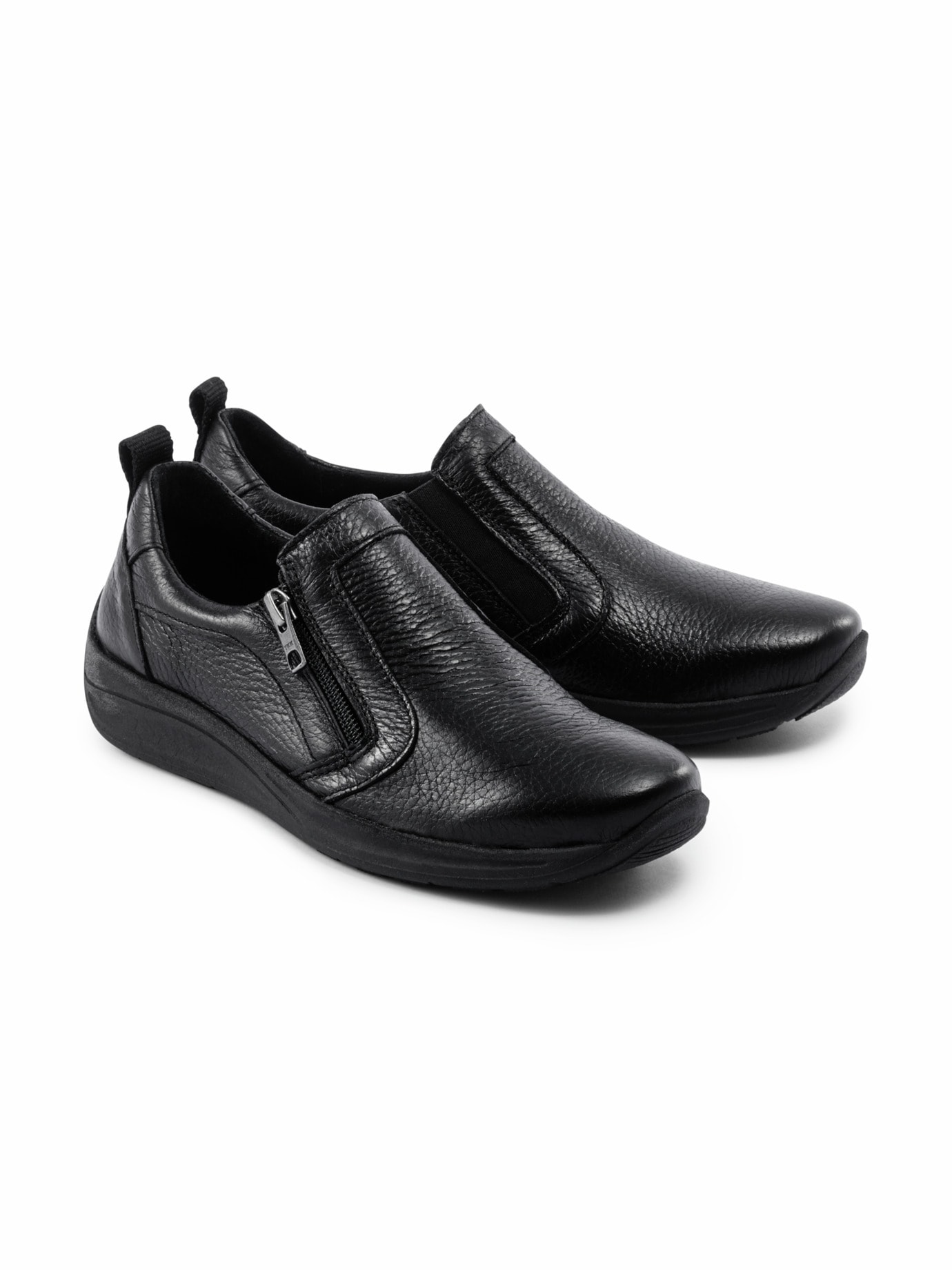 Hirschleder-Slipper Komfort Schwarz