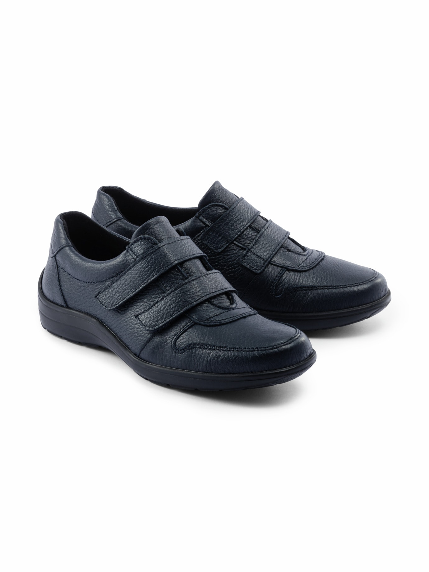 Hirschleder-Klettslipper Blau