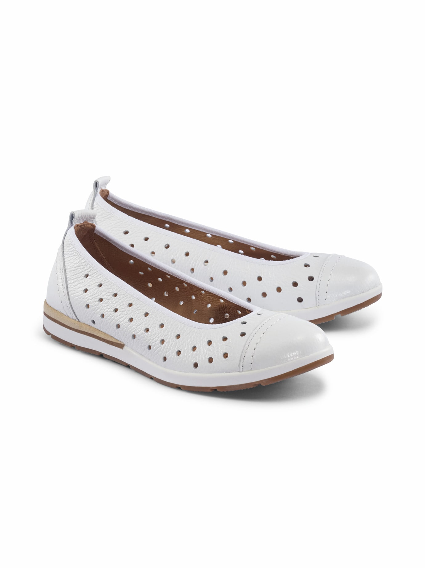 Hirschleder-Ballerina Sommerleicht Weiss