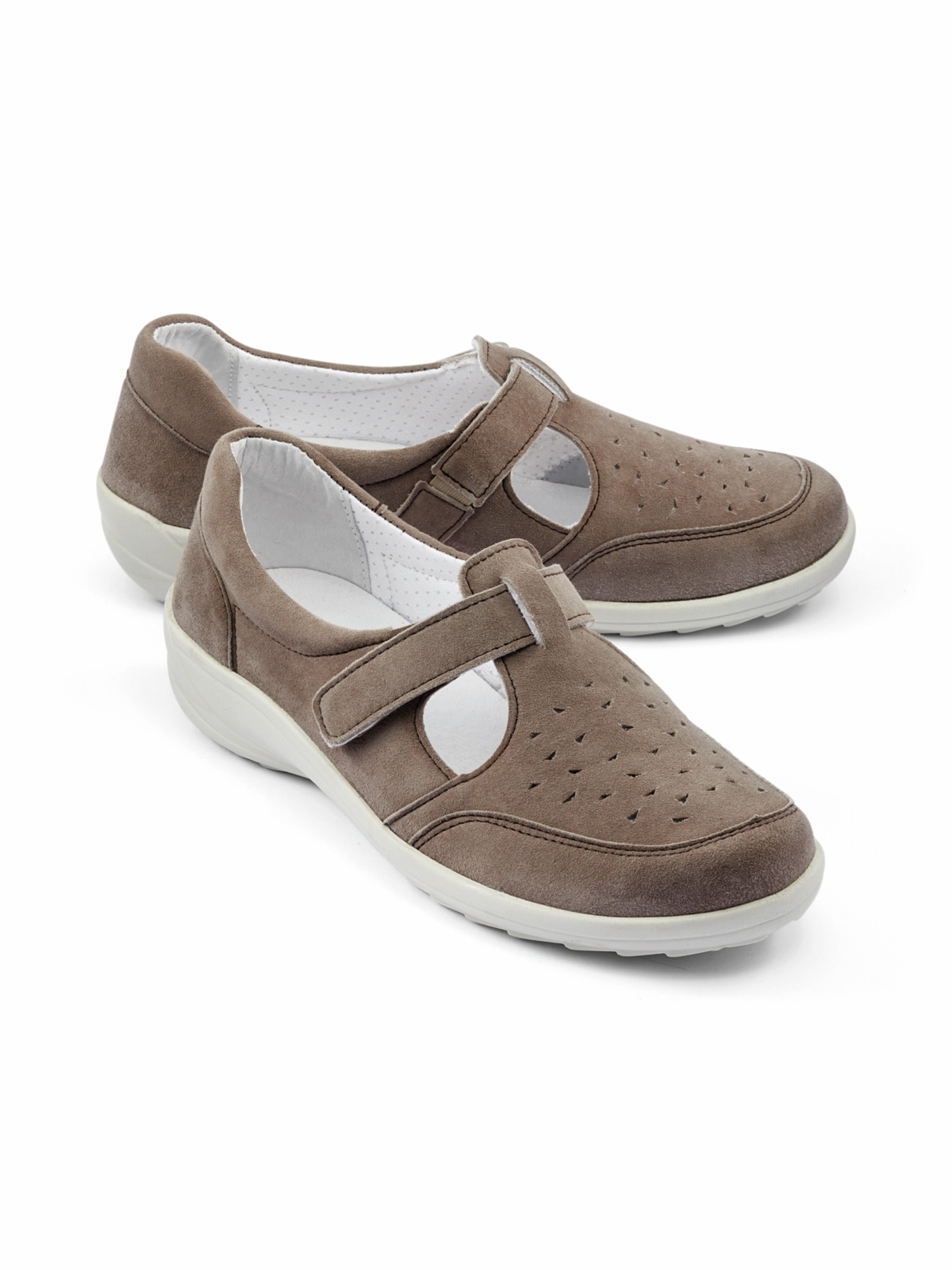 Hallux-Klett-Slipper Extraweit Beige