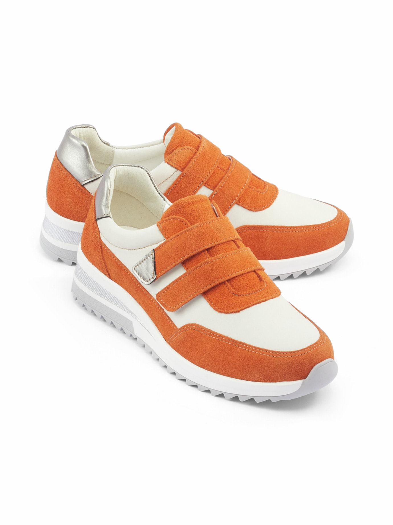 Extraweit-Klettsneaker Keilabsatz Orange