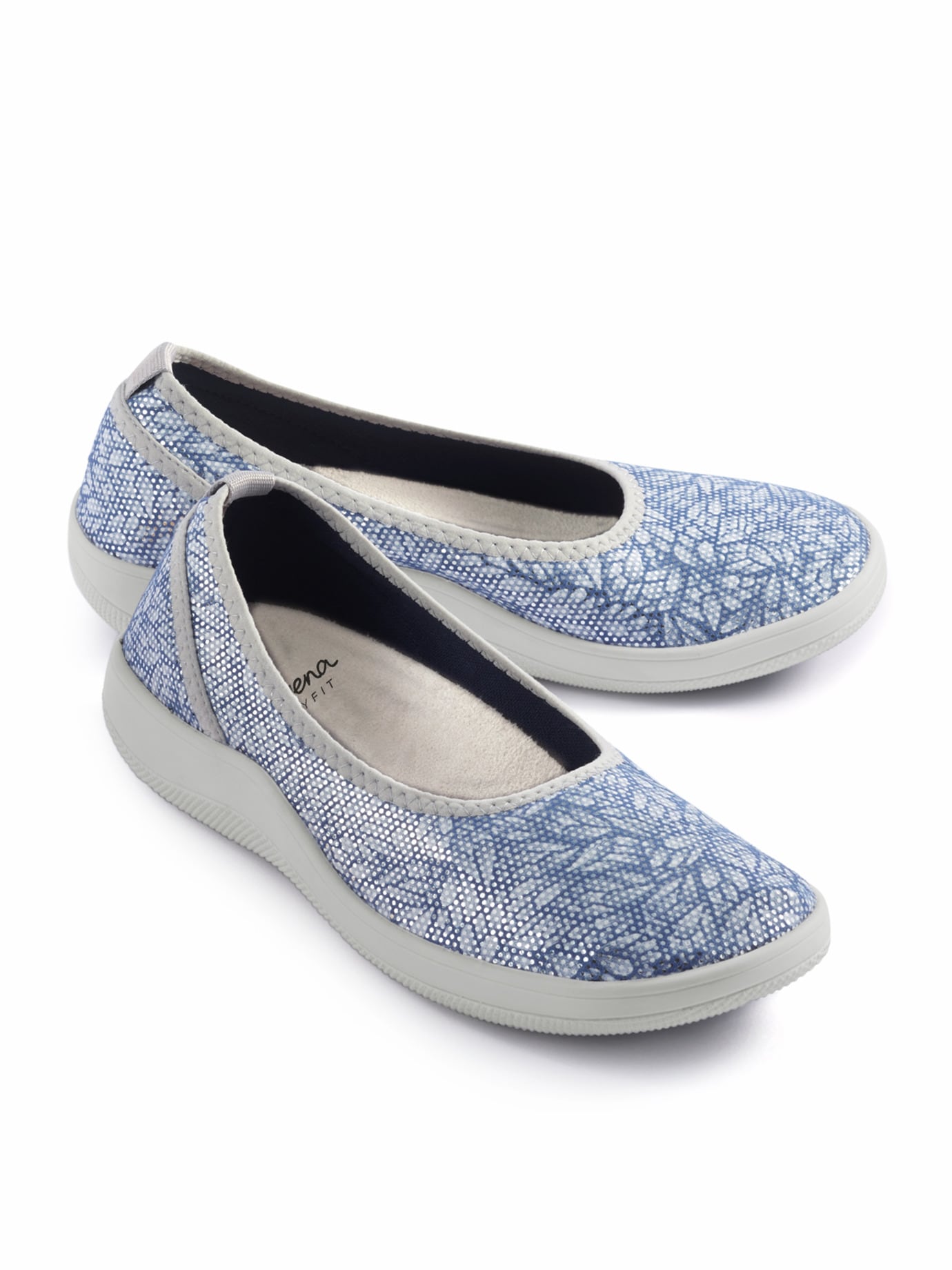 Hallux-Softslipper Naturform Blau-Weiß