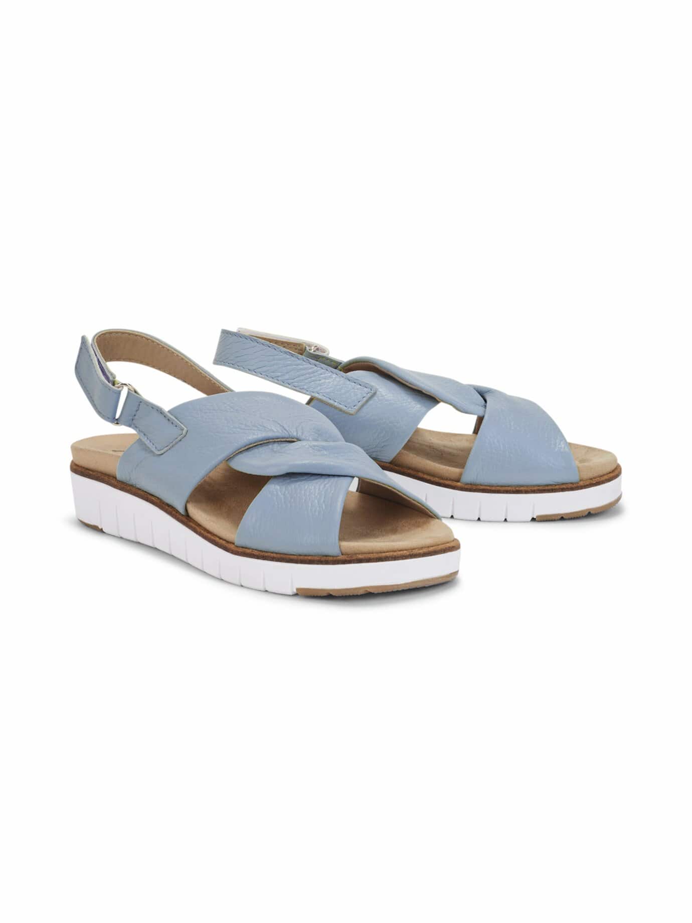 Hallux-Hirschleder Sandale Soft - Hellblau - female - Size: 42