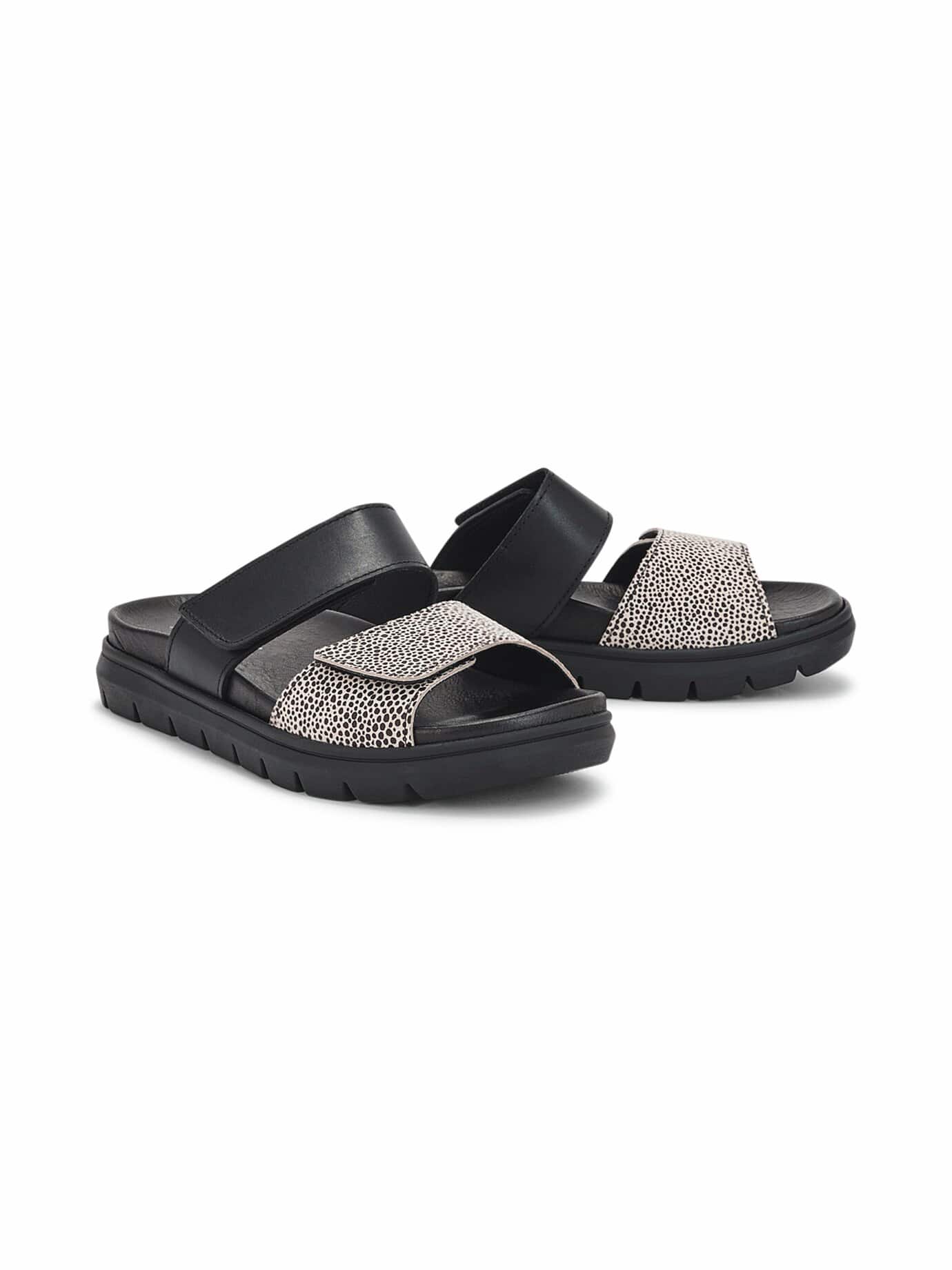 Hallux-Klett Pantolette Exotik - Schwarz-Weiß - female - Size: 38