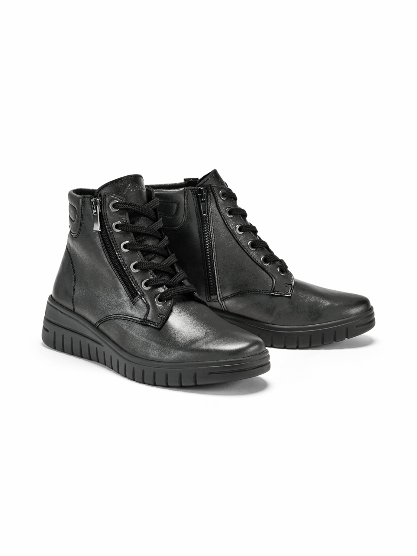 Schnürstiefelette Luftpolster Silber