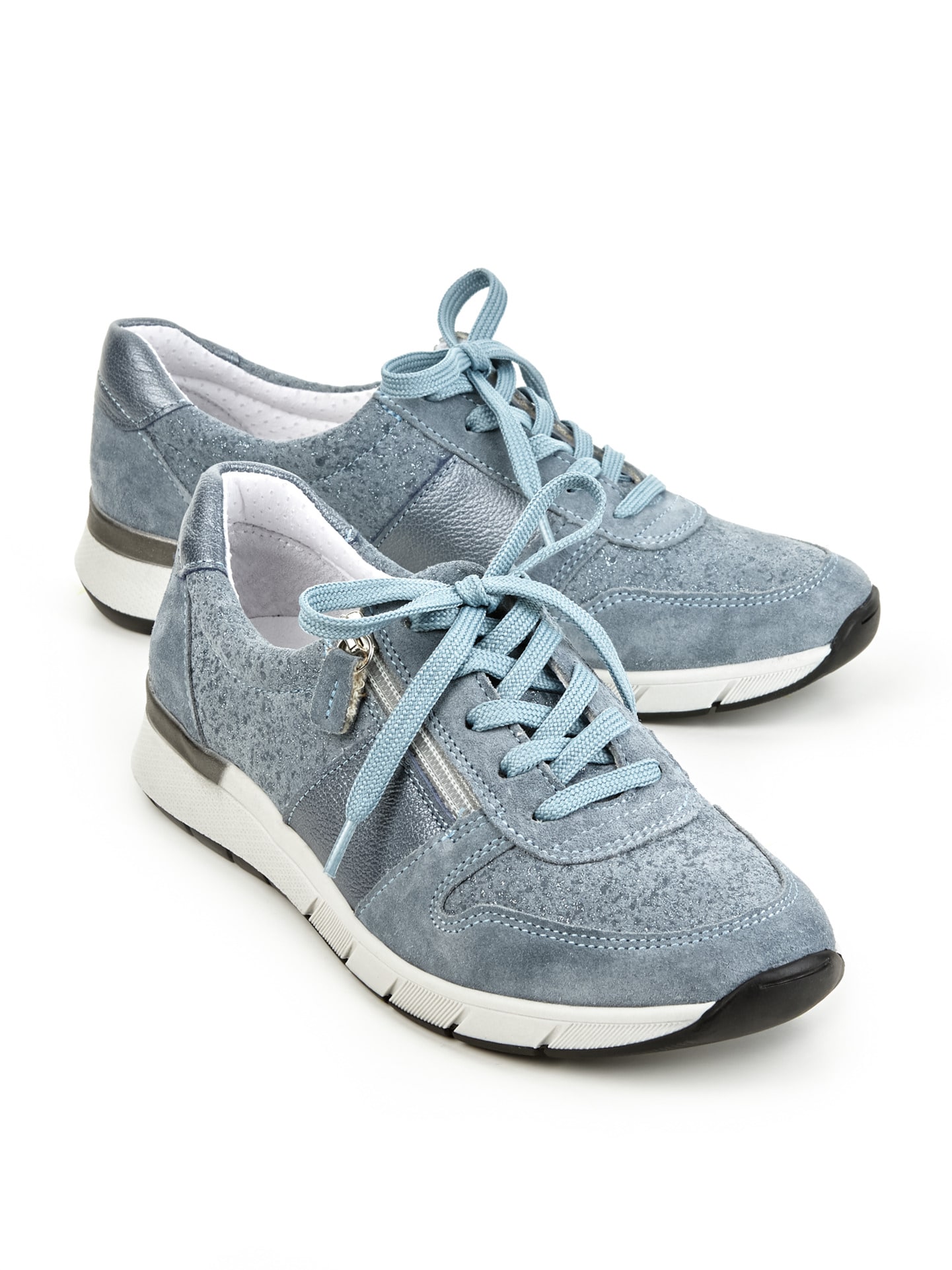 Reißverschluss-Sneaker Komfortplus Hellblau