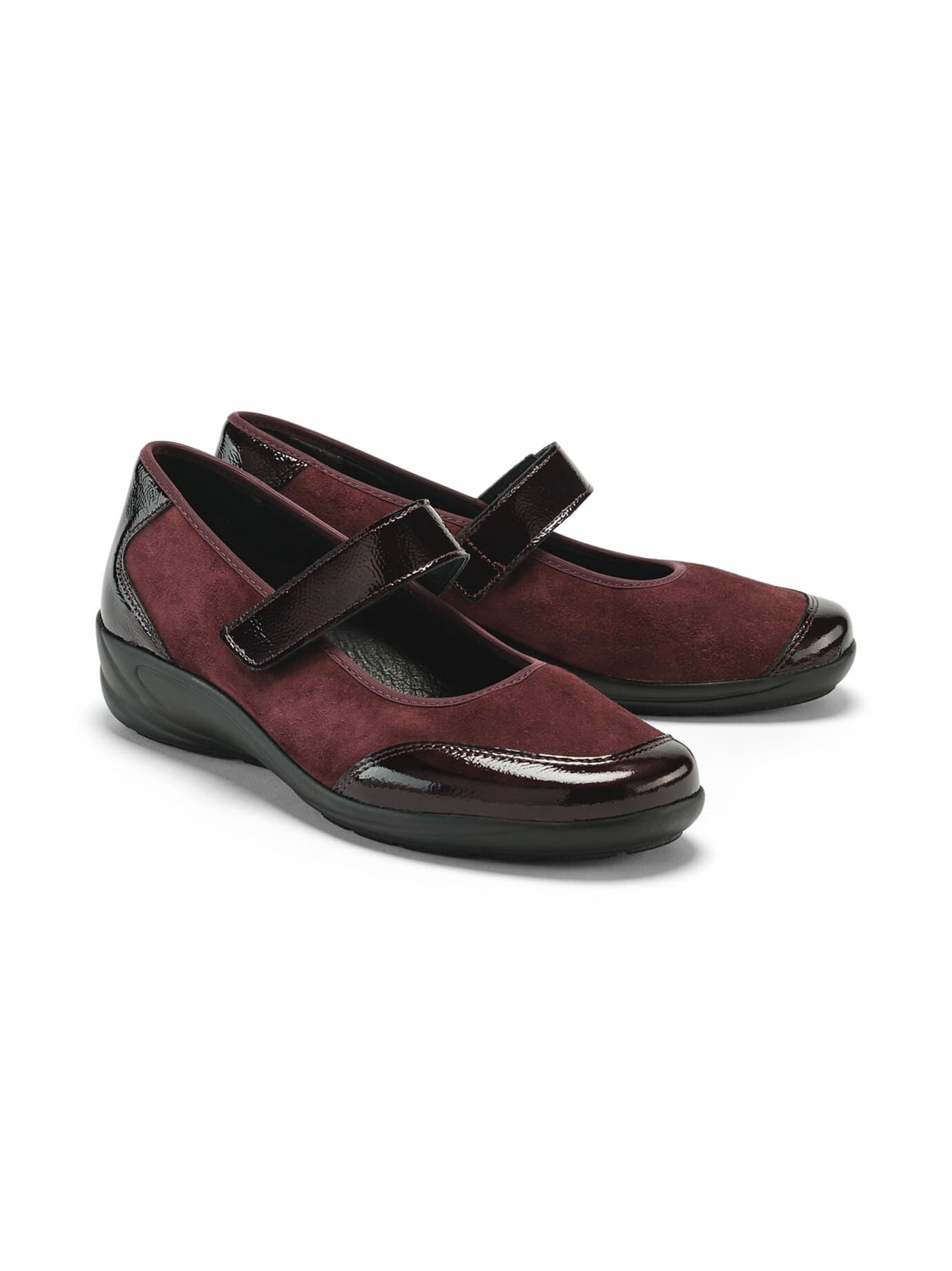 Hallux-Klettballerina Extra-Weite - Bordeaux - female - Size: 41