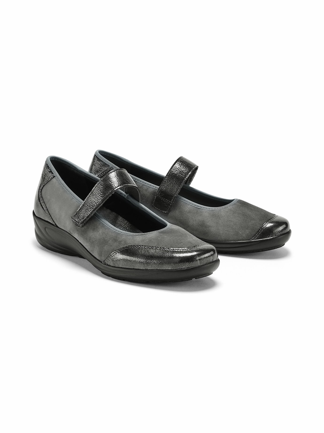 Hallux-Klettballerina Extra-Weite Grau