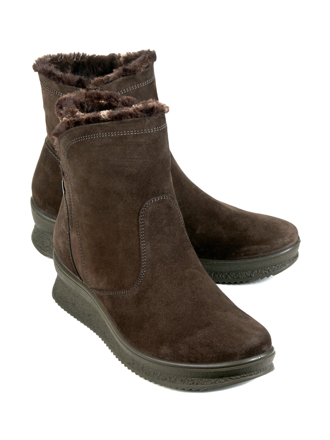 Aquastop-Stiefelette Flauschfutter Braun