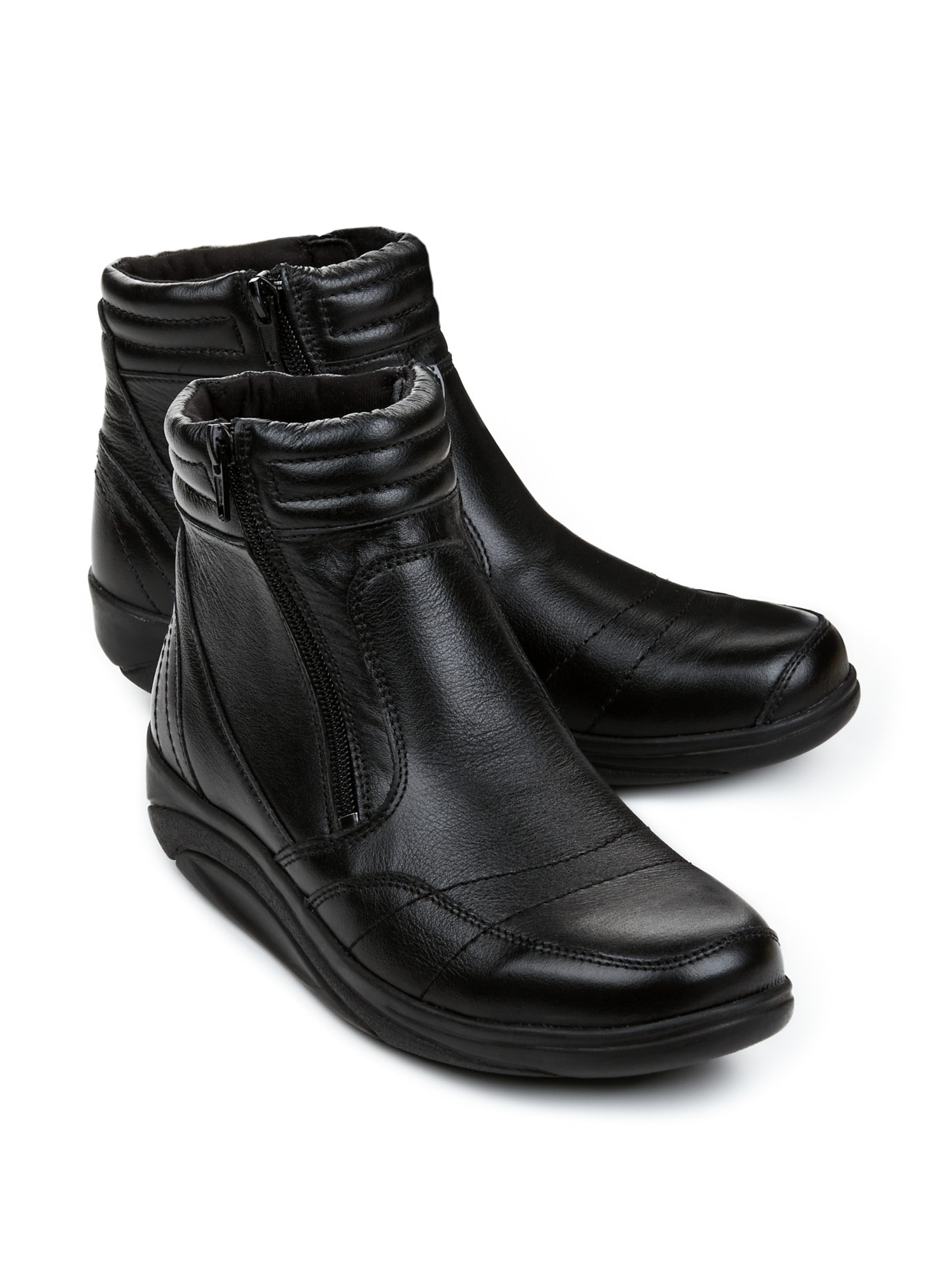 Rollsohlen-Stiefelette Thermoleicht Schwarz