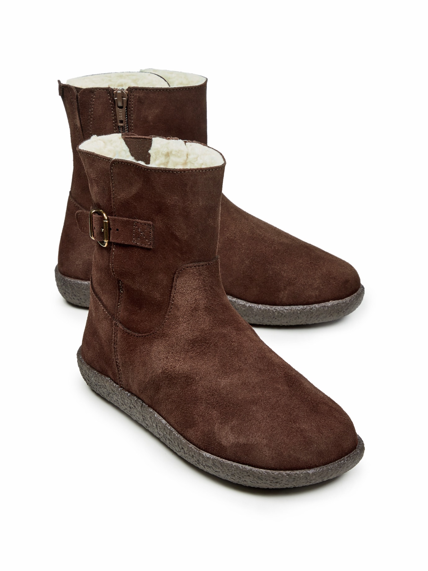 Reißverschluss-Bootie Naturform Braun