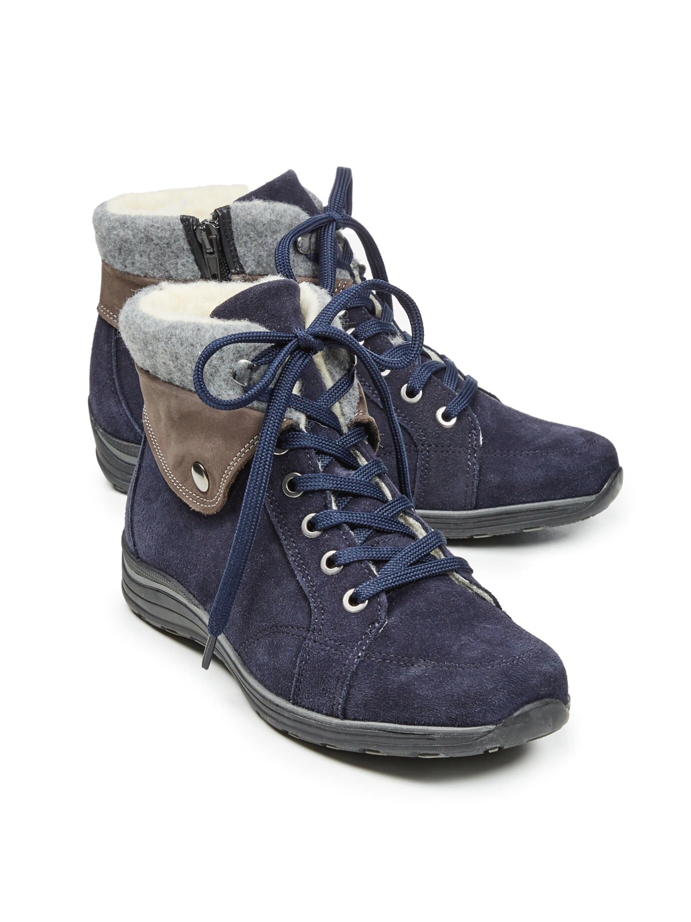 Reißverschluss-Bootie Extrawarm - Blau