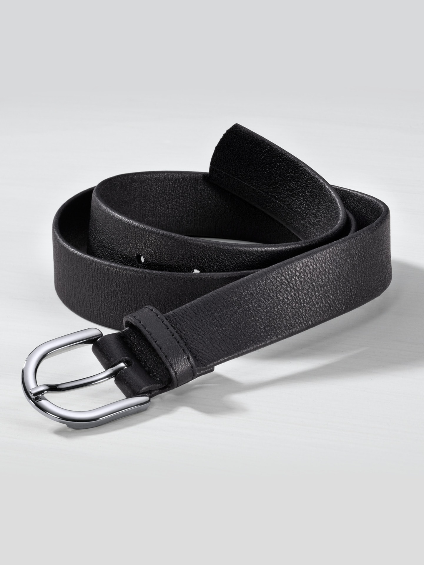 Leder-Dehngürtel Schwarz