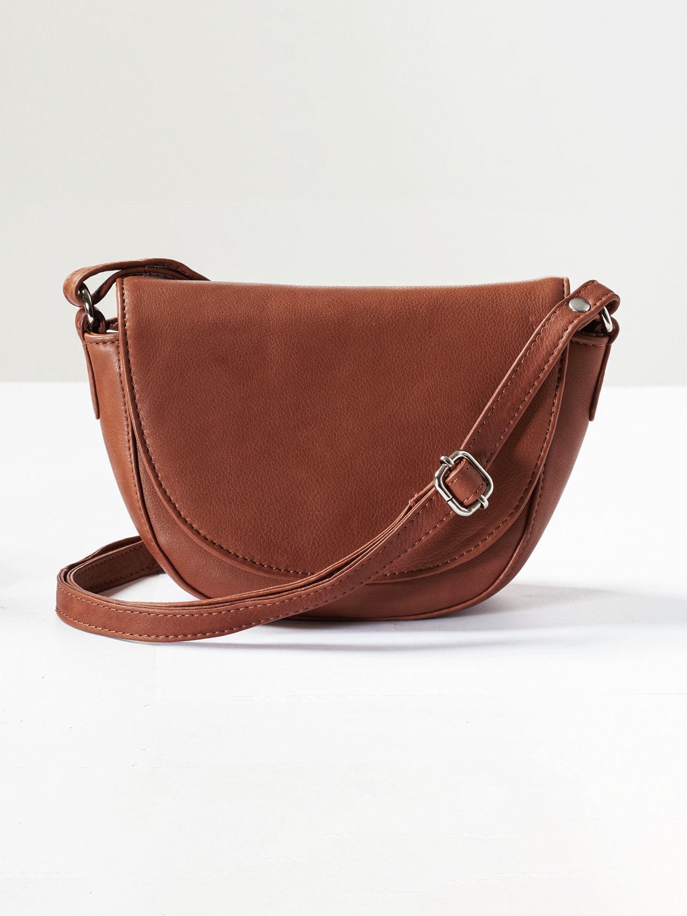 Leder-Umhängetasche Rom Cognac