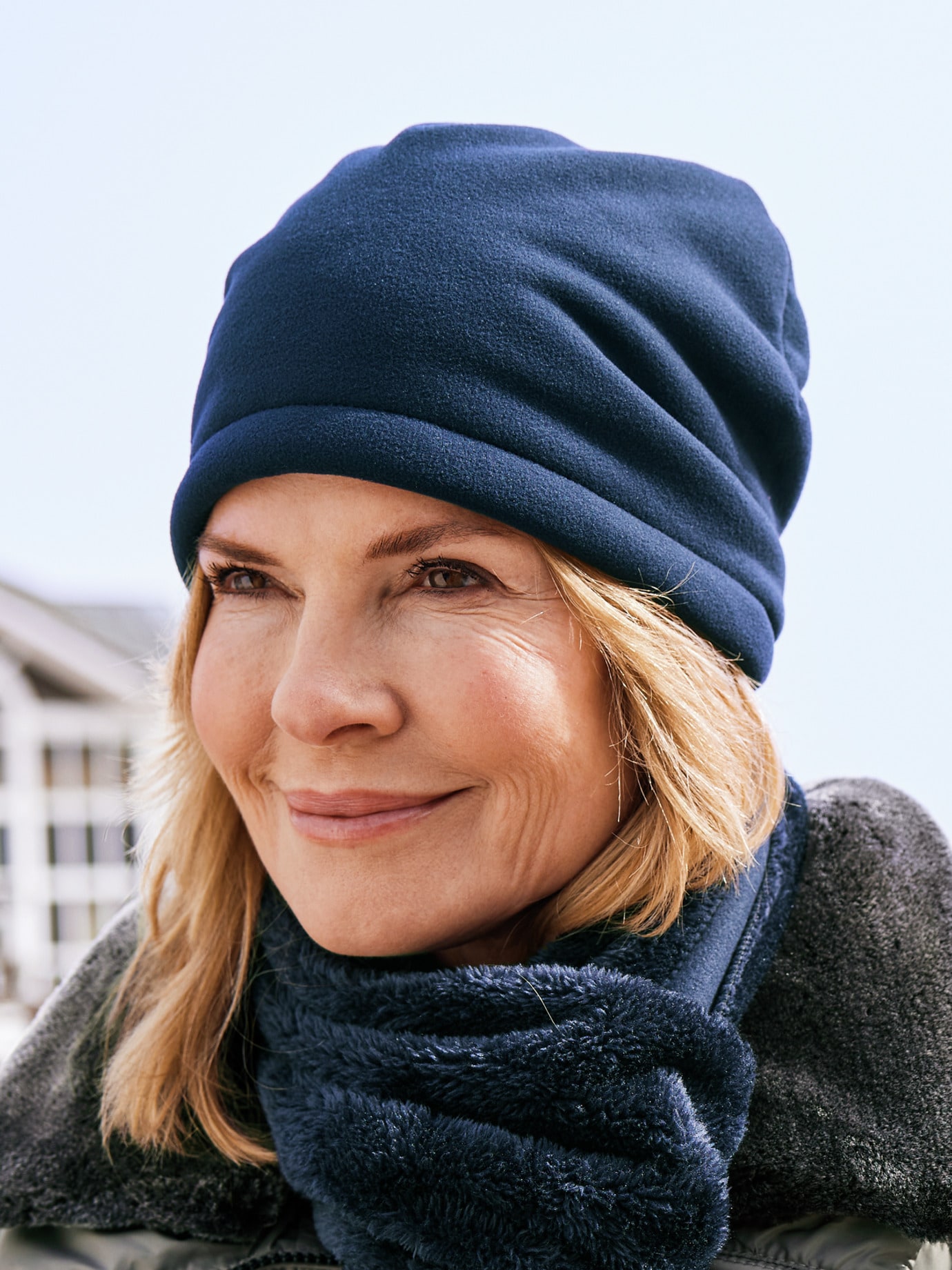 Fleece-Mütze Thermowärme Marine