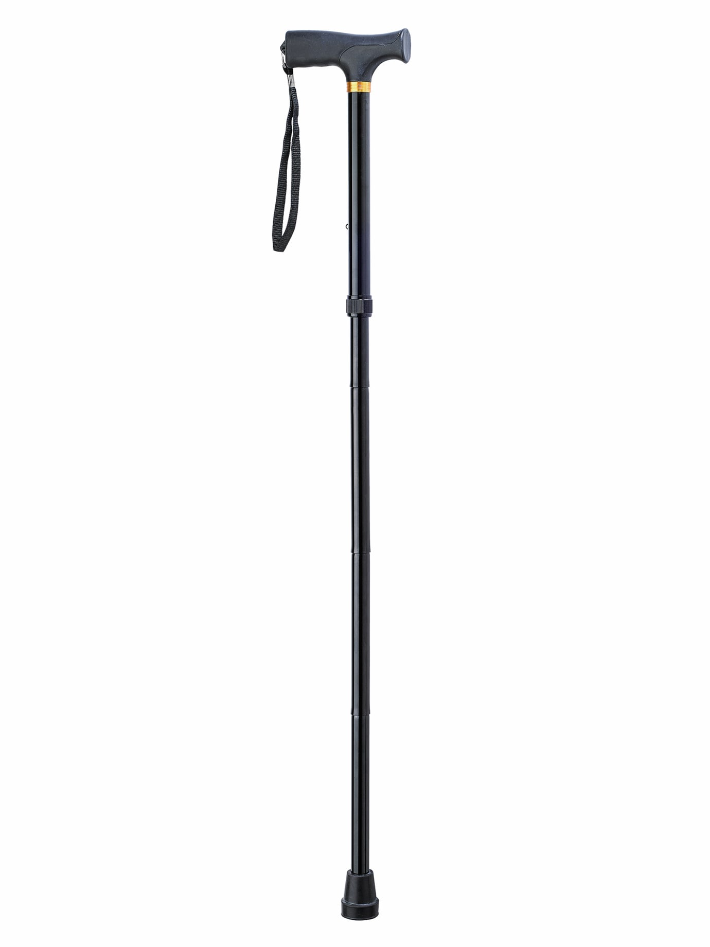 Aluminium-Gehstock Faltbar Schwarz