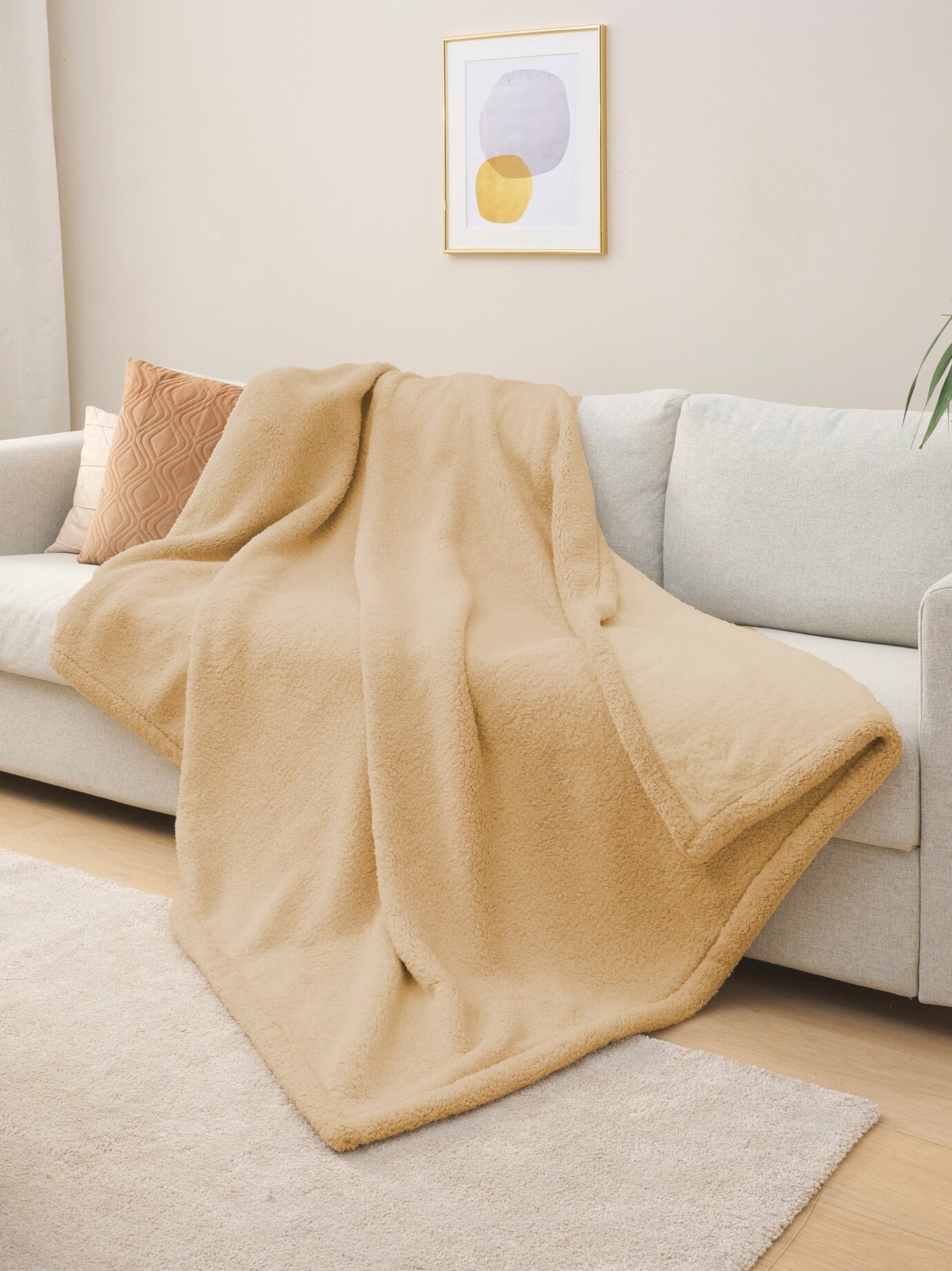 Sherpa-Decke Kuschelweich Taupe
