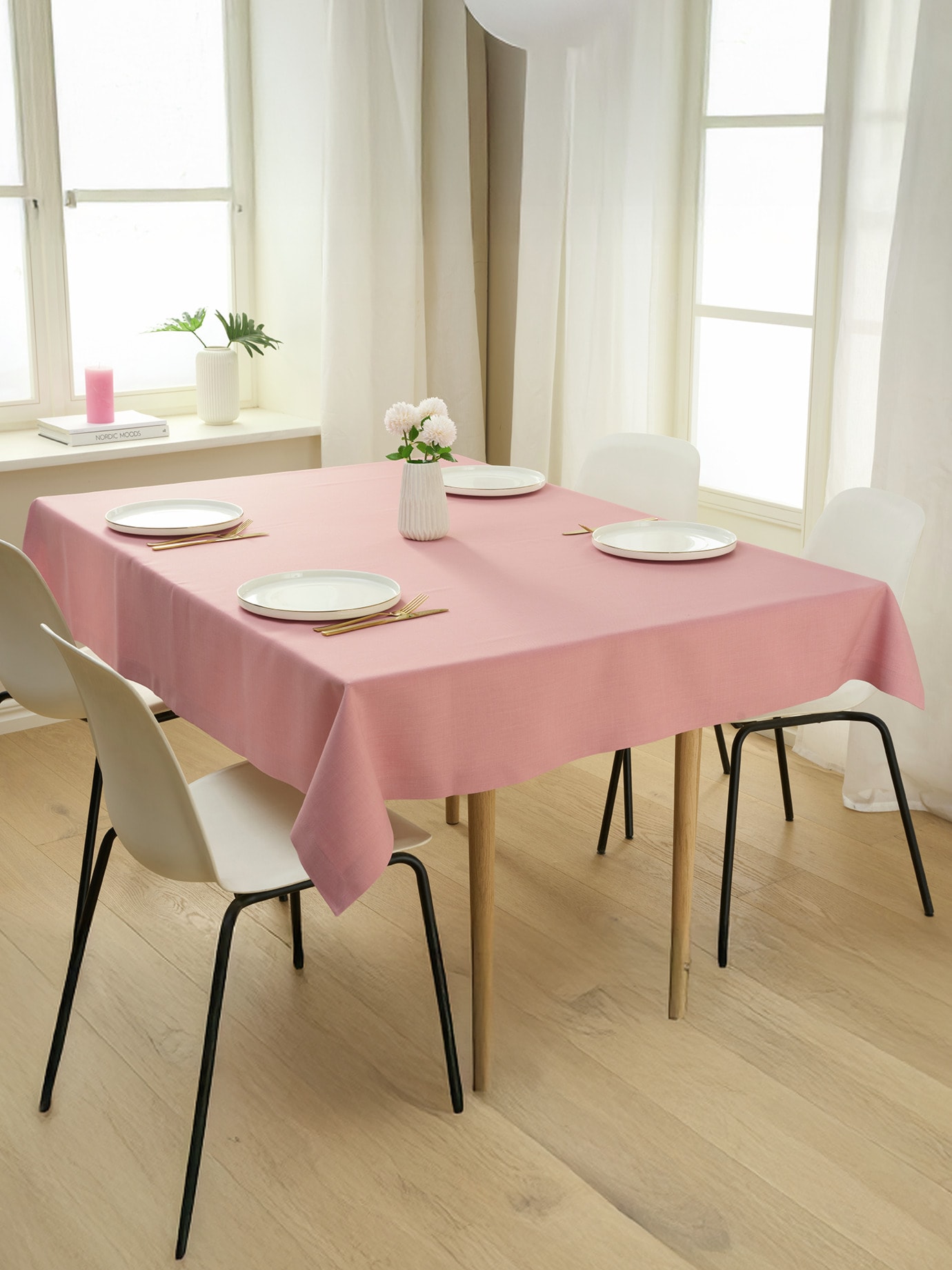 Sander-Tischdecke Fleckschutz Eckig Rosa