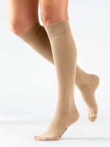 Baumwoll-Kniestrumpf 2 Paar Beige