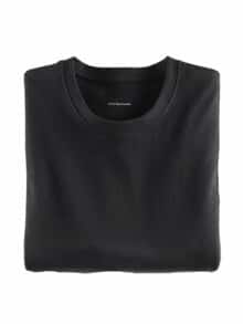 Halbarm-Shirt Baumwolle Schwarz