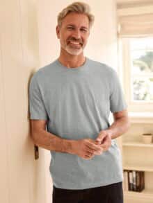 Halbarm-Shirt Baumwolle Mittelgrau