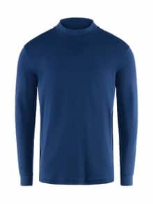 Langarm Shirt Stehkragen Royalblau